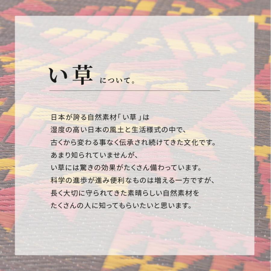 アステカ柄 い草ラグ カーペット 裏貼有 畳上敷き 畳 茣蓙 い草マット センターラグ  マット ラグマット アステカ 直径約180cm レッド カーペット 防カビ |  | 06