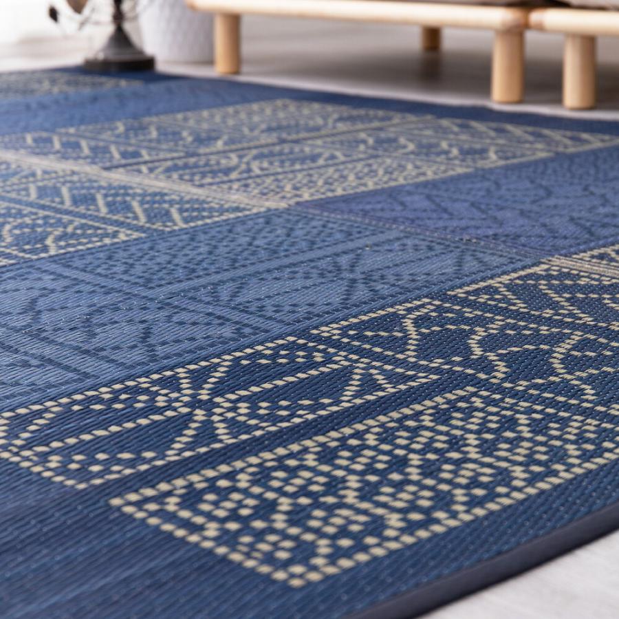 い草センターラグ 裏貼有 い草ラグ  幾何柄 畳上敷き 畳 い草 茣蓙 い草マット 伝統の和柄 伊勢 ブラウン 約176×220cm ラグマット カーペット 涼しさ ござ |  | 13