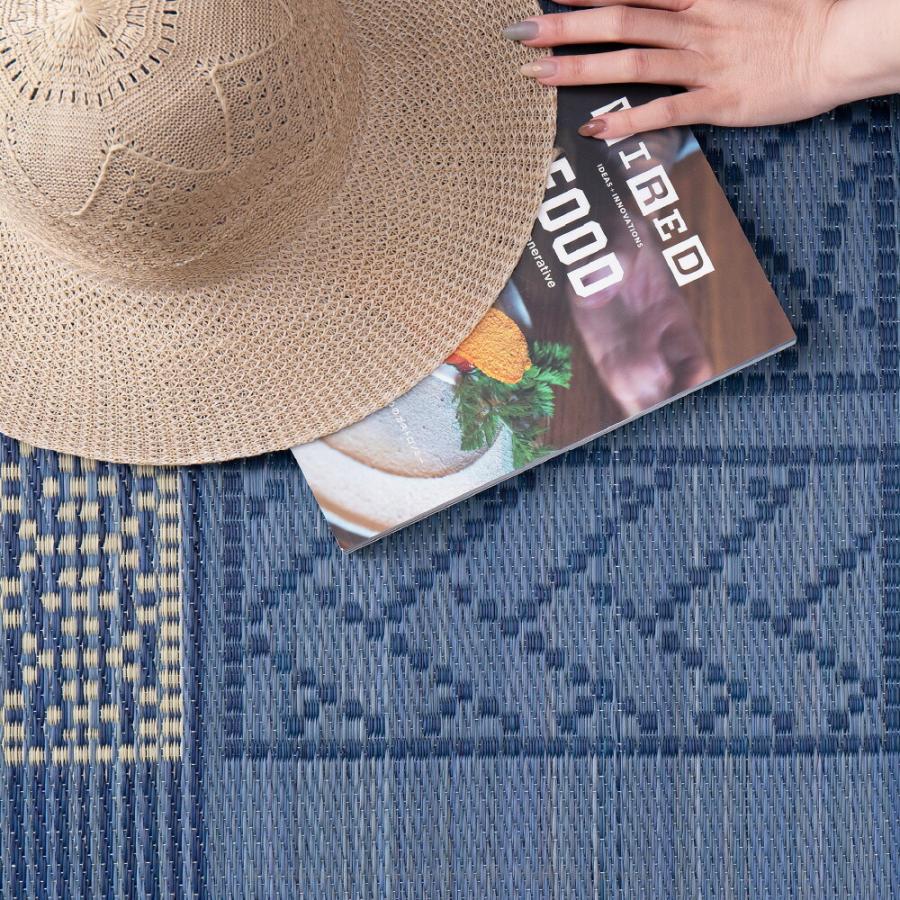 い草センターラグ 裏貼有 い草ラグ  幾何柄 畳上敷き 畳 い草 茣蓙 い草マット 伝統の和柄 伊勢 ブラウン 約176×220cm ラグマット カーペット 涼しさ ござ |  | 14