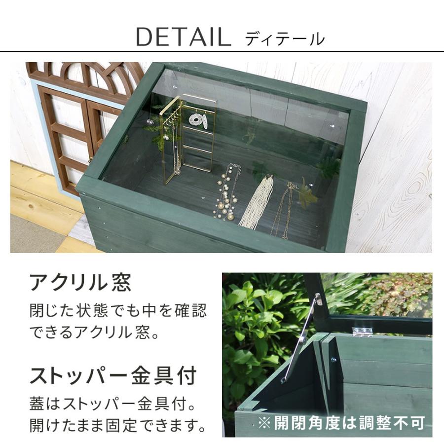 木製窓付グリーンハウス （温室） 温室 木製 ウッド 簡易 観葉植物 多肉植物 ガーデン 園芸 おしゃれ 飼育 ケース 保温 グリーン 緑色 北欧 レトロ エクステリア | ブランド登録なし | 10