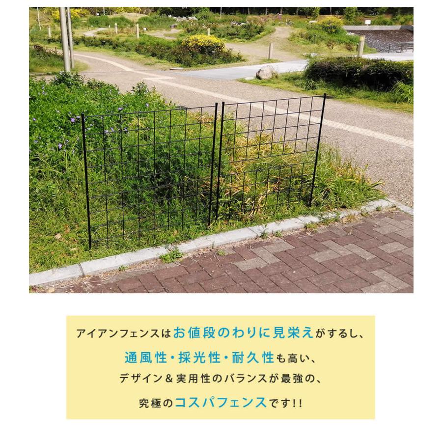 アイアンフェンス 高さ126「グラフ」2枚組 フェンス アイアン ガーデンフェンス 枠 柵 仕切り 目隠し 境目 格子 園芸 つるバラ 庭誘引 屋外 |  | 04