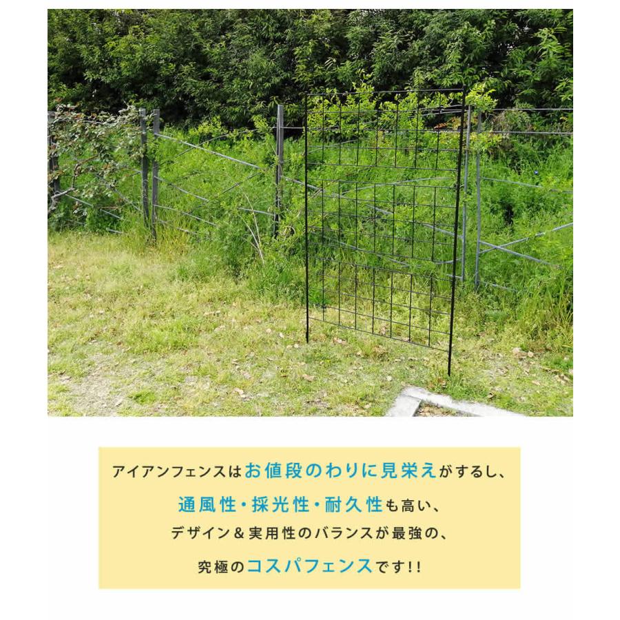 アイアンフェンス 高さ176 「グラフ」 2枚組 フェンス アイアン ガーデンフェンス 枠 柵 仕切り 目隠し 境目 格子 園芸 つるバラ 庭誘引 屋外 |  | 04