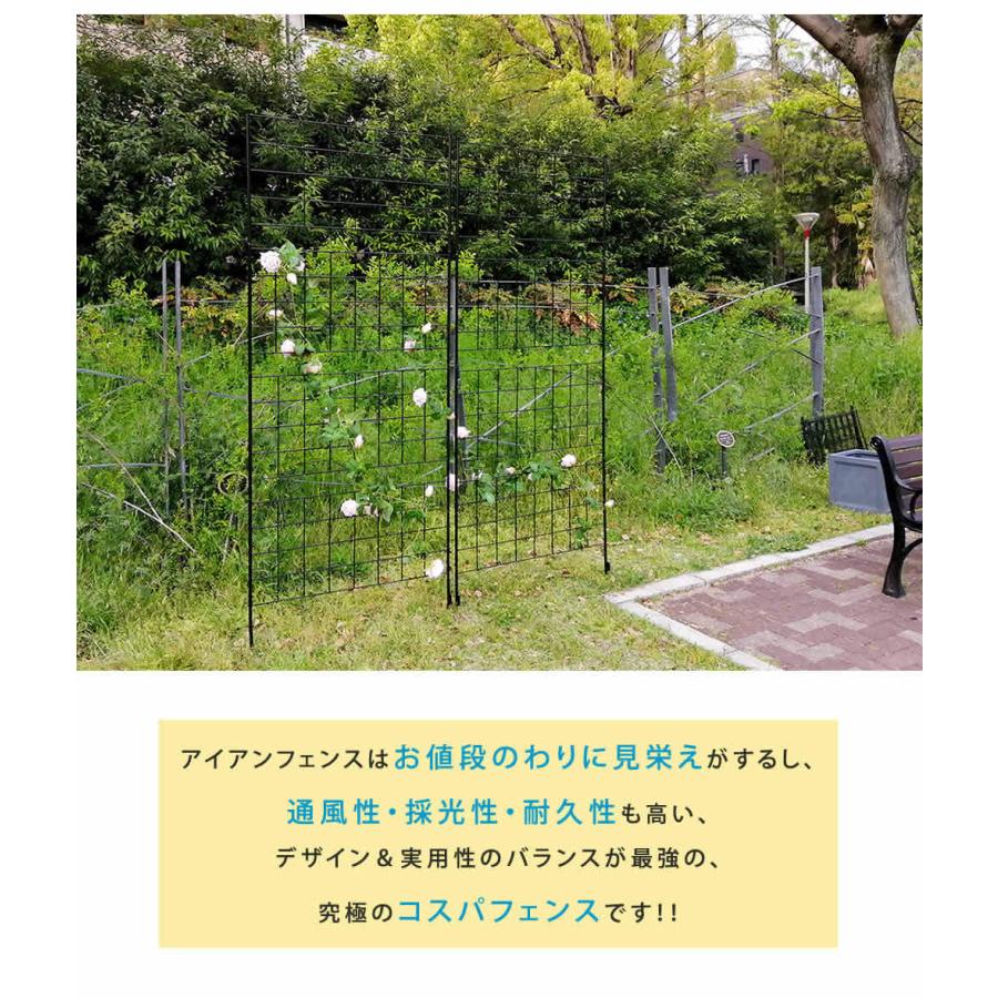 アイアンフェンス 高さ226 「グラフ」 1枚 フェンス アイアン ガーデンフェンス 枠 柵 仕切り 目隠し 境目 格子 園芸 つるバラ 庭誘引 屋外 |  | 04