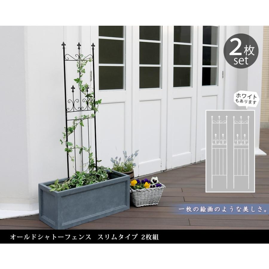オールドシャトーフェンス スリムタイプ 2枚組 アイアンフェンス フェンス アイアン ガーデンフェンス 枠 柵 目隠し 境目 トレリス 園芸 つるバラ 庭誘引 屋外 |  | 01