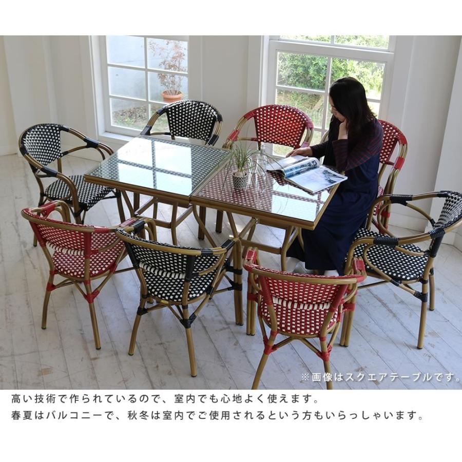 ラウンドテーブル単品販売「プレジール」 簡単組立 ガーデンテーブル PEラタン レッド アルミ ラウンド ファニチャー 欧州 インテリア カフェ |  | 04