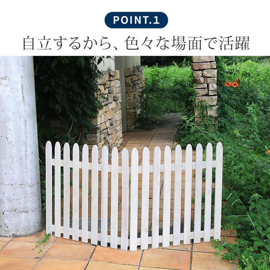 折り畳めるウッドフェンス 142×71 （縦ストライプ) 1枚組 木製 天然木 おしゃれ ライトブラウン/ホワイト/グレー/ダークグリーン 北欧 カントリー レトロ | ブランド登録なし | 09