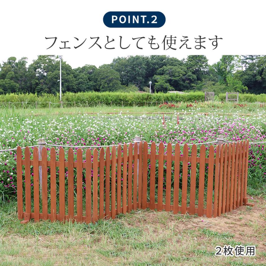 折り畳めるウッドフェンス 142×71 （縦ストライプ) 1枚組 木製 天然木 おしゃれ ライトブラウン/ホワイト/グレー/ダークグリーン 北欧 カントリー レトロ | ブランド登録なし | 13