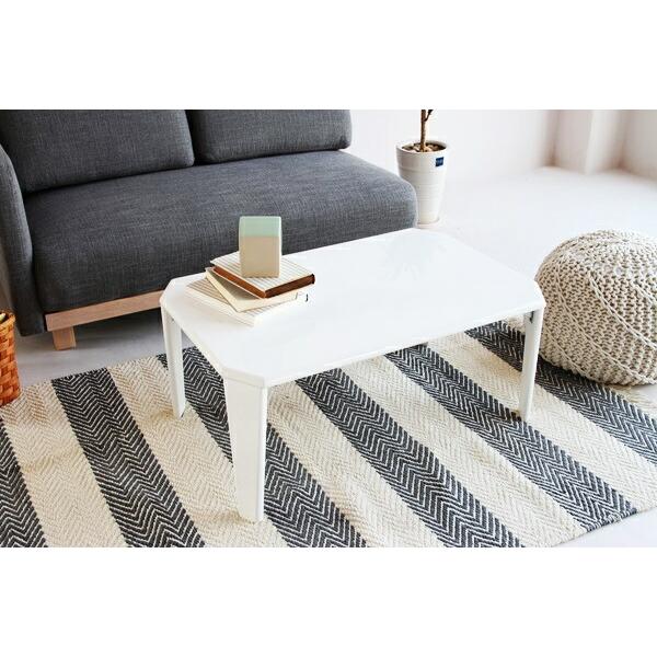 センターテーブル 折りたたみテーブル 鏡面 幅75 ローテーブル 長方形 おしゃれ ひとり暮らし 座卓 ブラック ホワイト グレー リビングテーブル |  | 02