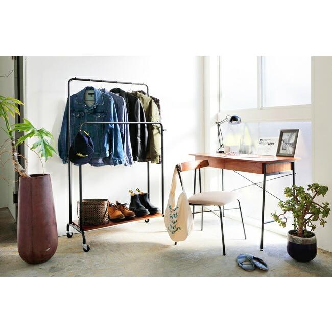 ハンガーラック ポールハンガー パイプハンガー 2段 棚付き おしゃれ キャスター付き コートハンガー 洋服掛け コート掛け 2連 衣類収納 スチール |  | 12