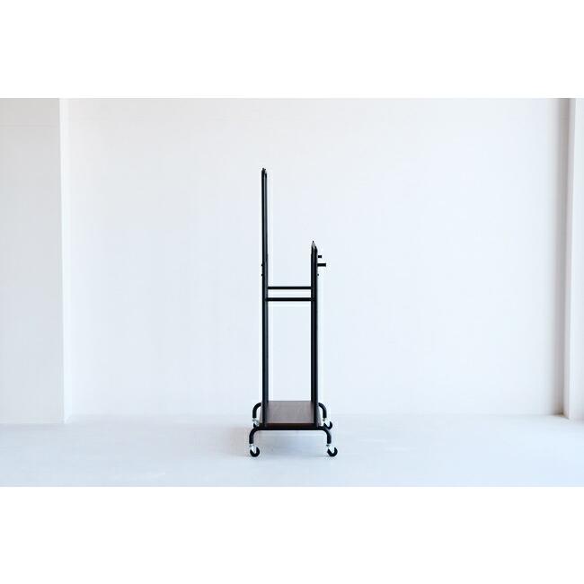 ハンガーラック ポールハンガー パイプハンガー 2段 棚付き おしゃれ キャスター付き コートハンガー 洋服掛け コート掛け 2連 衣類収納 スチール |  | 04