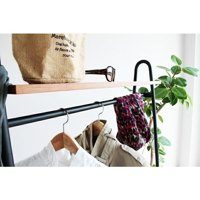 ハンガーラック コートハンガー 木製 おしゃれ 棚付き 2段 省スペース 洋服収納 ブラウン ブラック アイアン スチール オーク ヴィンテージ レトロ |  | 02