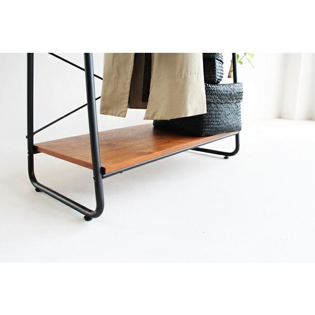 ハンガーラック コートハンガー 木製 おしゃれ 棚付き 2段 省スペース 洋服収納 ブラウン ブラック アイアン スチール オーク ヴィンテージ レトロ |  | 04