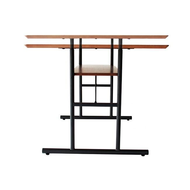 ダイニングテーブル 4人掛け 高さ調節 幅120cm 4人用 棚付き 4P 食卓テーブル 机 収納 食事 おしゃれ シンプル 高さ調整 北欧 レトロ |  | 02