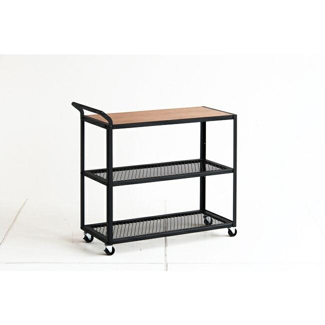 キッチンワゴン カートワゴン 3段 収納ボックス 天板付 キャスター付 取手付 木製 ウォールナット ダイニング キッチンラック キッチン収納 北欧 |  | 02