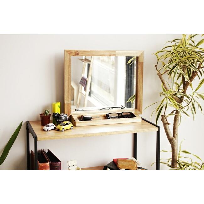 卓上ミラー 自立式 小物置き スタンドミラー テーブルミラー デスクミラー 化粧鏡 アンティーク風 かわいい おしゃれ 北欧 木製 コスメミラー |  | 09