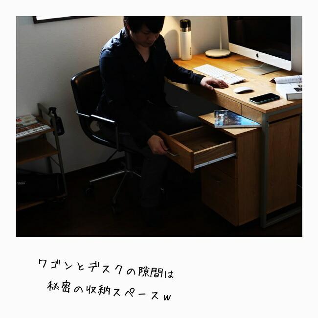 デスクワゴン キャスター付き 3段 サイドワゴン サイドチェスト デスクチェスト デスク収納 木製 ナチュラル 引き出し おしゃれ オフィス収納 |  | 02