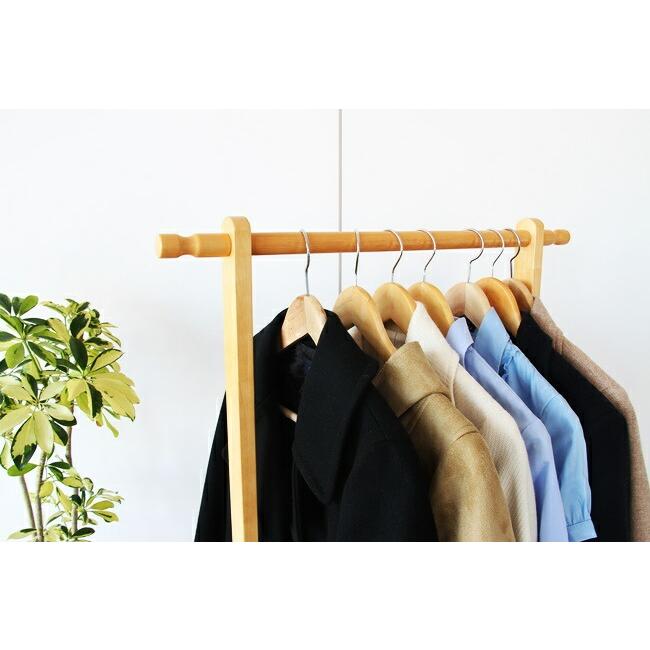 ハンガーラック キャスター付き 伸縮式 棚付き コートハンガー おしゃれ スリム 衣類収納 伸張式ハンガー ブラウン ナチュラル 木製 高さ調節 |  | 14