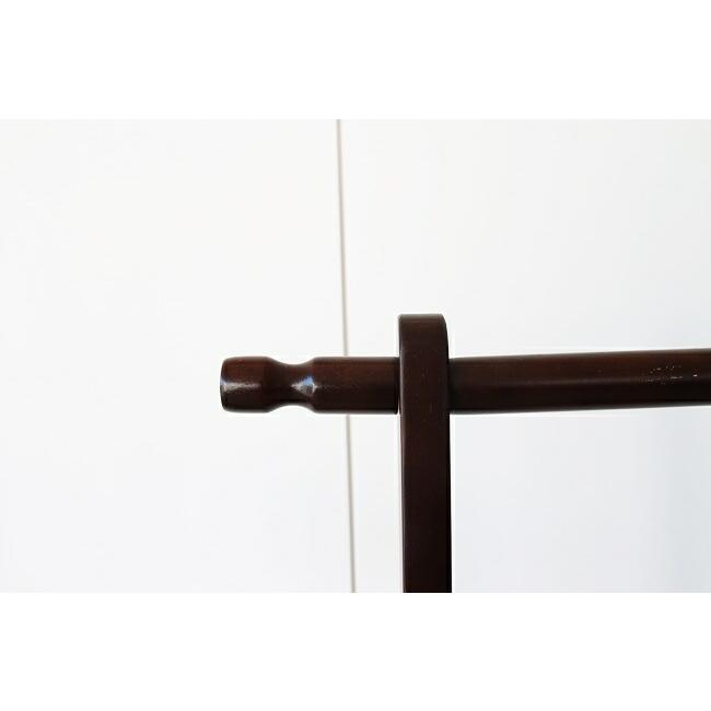 ハンガーラック キャスター付き 伸縮式 棚付き コートハンガー おしゃれ スリム 衣類収納 伸張式ハンガー ブラウン ナチュラル 木製 高さ調節 |  | 05