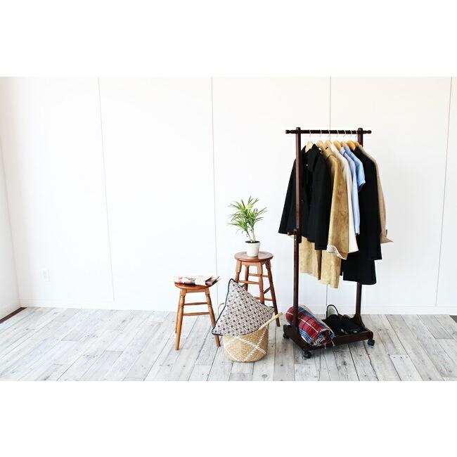 ハンガーラック キャスター付き 伸縮式 棚付き コートハンガー おしゃれ スリム 衣類収納 伸張式ハンガー ブラウン ナチュラル 木製 高さ調節 |  | 06
