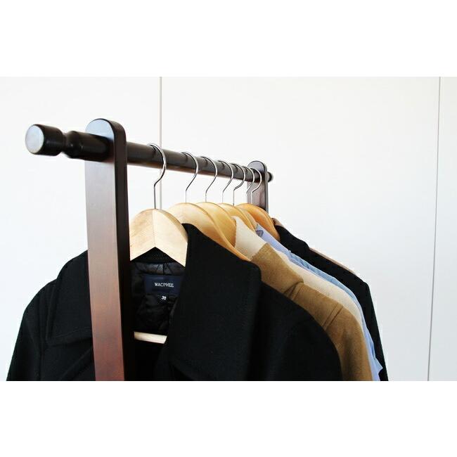 ハンガーラック キャスター付き 伸縮式 棚付き コートハンガー おしゃれ スリム 衣類収納 伸張式ハンガー ブラウン ナチュラル 木製 高さ調節 |  | 07