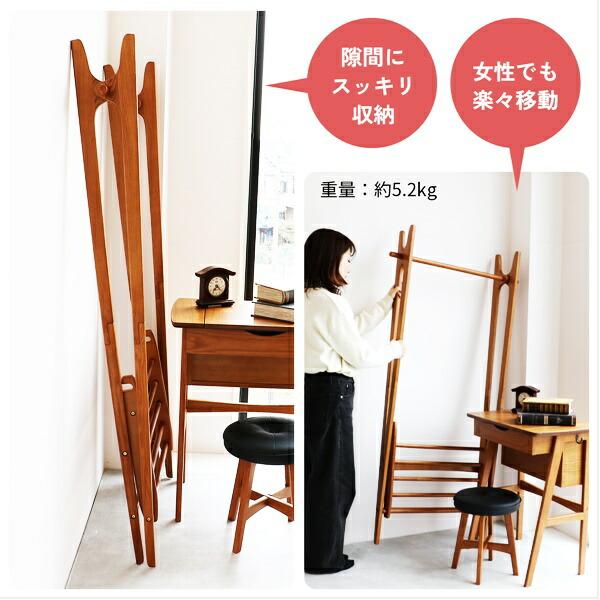 ハンガーラック 折りたたみ 棚付き コンパクト 木製 省スペース 折り畳み 一人暮らし 狭い部屋 ワンルーム おしゃれ アジアン 洋服掛け コート掛け ヴィンテージ | ブランド登録なし | 11