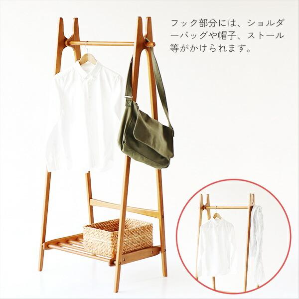 ハンガーラック 折りたたみ 棚付き コンパクト 木製 省スペース 折り畳み 一人暮らし 狭い部屋 ワンルーム おしゃれ アジアン 洋服掛け コート掛け ヴィンテージ | ブランド登録なし | 14