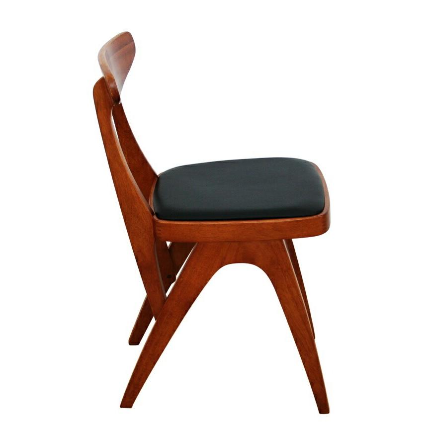 チェア ダイニングチェア 完成品 デスクチェア 食卓チェア 食卓椅子 アームレス 肘なし レザー風 合成皮革 レトロ 木製 PVC コンパクト 省スペース |  | 03