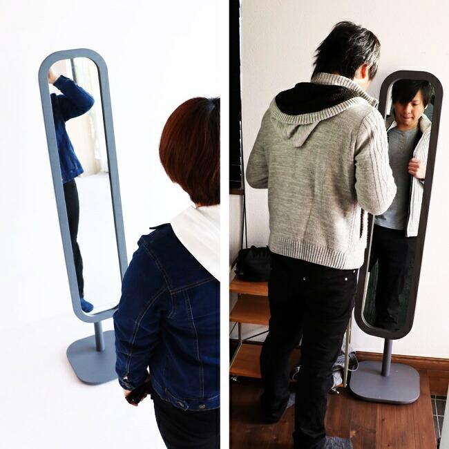 スタンドミラー 姿見 角度調節付き ミラー 全身が映る 角丸 円 自立 鏡 全身鏡 飛散防止 北欧 おしゃれ 木製 コンパクト 省スペース ひとり暮らし |  | 03