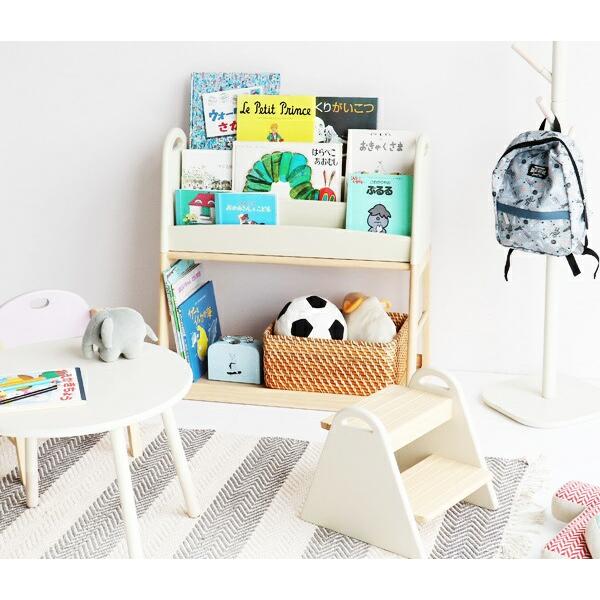 絵本ラック 絵本棚 ブックラック キッズ マガジンラック 木製 アイボリー おしゃれ 北欧 かわいい ナチュラルテイスト 子供部屋 丸角 安全 男の子 女の子 | ブランド登録なし | 19