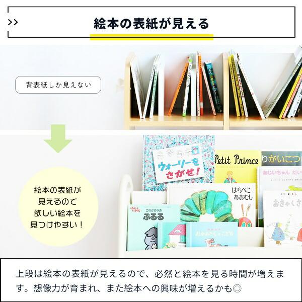 絵本ラック 絵本棚 ブックラック キッズ マガジンラック 木製 アイボリー おしゃれ 北欧 かわいい ナチュラルテイスト 子供部屋 丸角 安全 男の子 女の子 | ブランド登録なし | 07