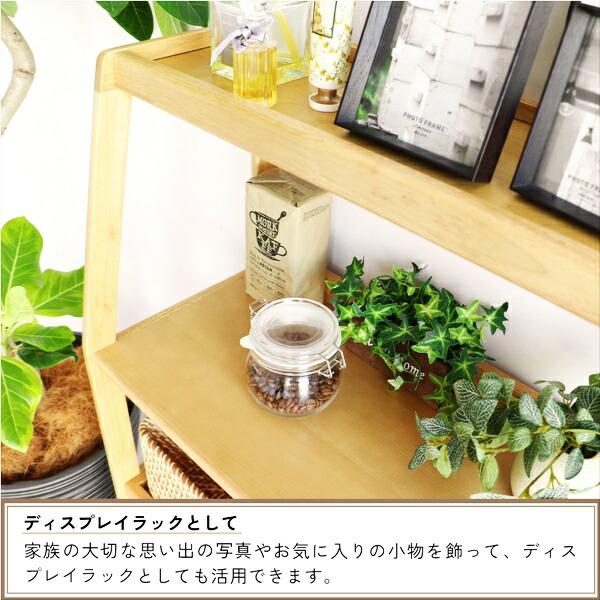 ワイドラック キャスター付き 幅80cm 木製 ラック オープンラック 棚 ウッドラック 飾り棚 ディスプレイラック 見せる収納 リビング収納 天然木 北欧 おしゃれ | ブランド登録なし | 15