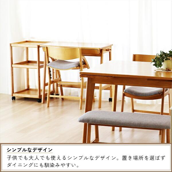 学習机 キャスター付き キッズデスク ダイニング学習 キッズ用デスク 木製 引き出し付き 天然木 長方形 シンプル 北欧 カントリー ナチュラル 平机 | ブランド登録なし | 15