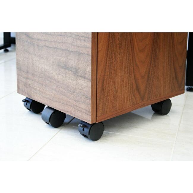 デスクワゴン 横幅34cm 3段 チェスト キャビネット キャスター付き 木製 収納ケース 書類整理 オフィス収納 デスク収納 デスクキャビネット ブラウン |  | 05