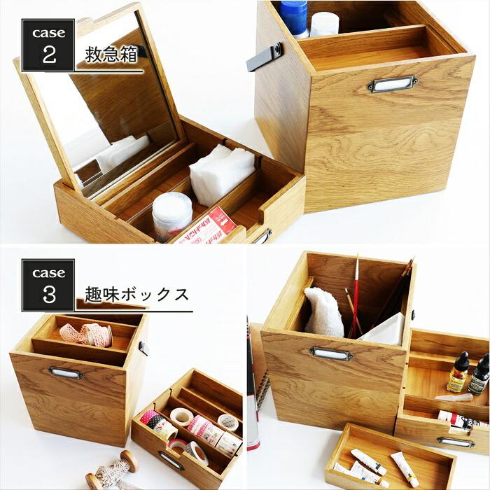 コスメボックス メイクボックス ミラー付き ナチュラル 鏡付き 木製 木目 化粧品ケース 化粧ケース メイクBOX コスメBOX コスメケース メイクケース レトロ 和風 | ブランド登録なし | 15