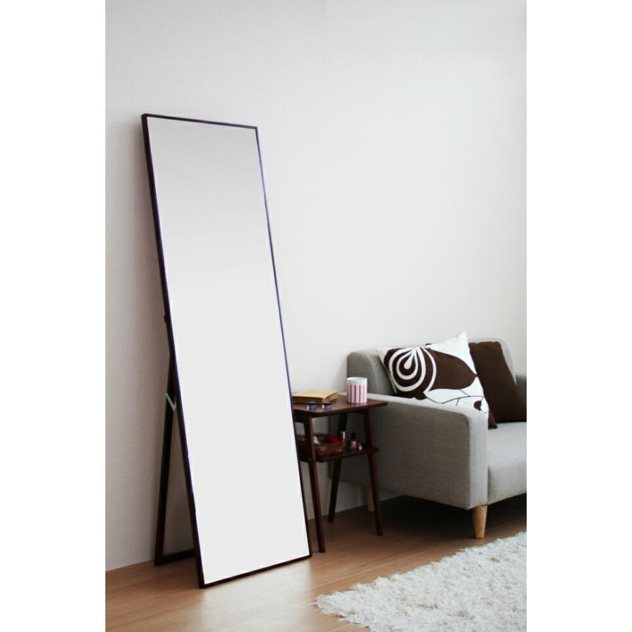 姿見 ミラー ワイド 鏡 スタンドミラー 全身鏡 姿見鏡 飛散防止 細枠 細フレーム 完成品 おしゃれ 自立式 ダークブラウン ナチュラル スリムタイプ |  | 04