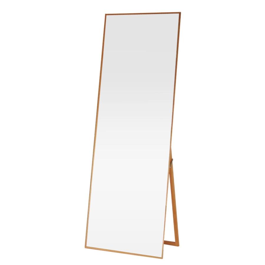 姿見 ミラー ワイド 鏡 スタンドミラー 全身鏡 姿見鏡 飛散防止 細枠 細フレーム 完成品 おしゃれ 自立式 ダークブラウン ナチュラル スリムタイプ |  | 05