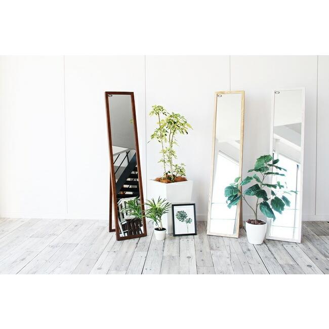 姿見 スタンドミラー ミラー 鏡 全身鏡 木製 天然木 おしゃれ 北欧 姿見鏡 細身 飛散防止 自立式 インセットミラー ブラウン ナチュラル ホワイト |  | 01