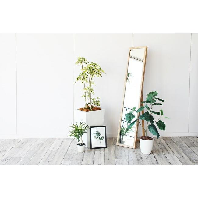 姿見 スタンドミラー ミラー 鏡 全身鏡 木製 天然木 おしゃれ 北欧 姿見鏡 細身 飛散防止 自立式 インセットミラー ブラウン ナチュラル ホワイト |  | 11