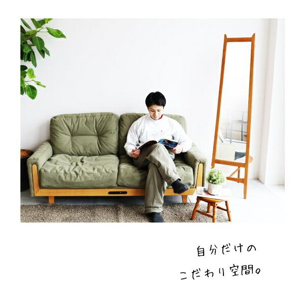 ミラーハンガー スタンドミラー 姿見 全身ミラー コートハンガー ハンガーラック 木製 省スペース コート掛け 天然木 一人暮らし 北欧 カントリー 和モダン | ブランド登録なし | 01