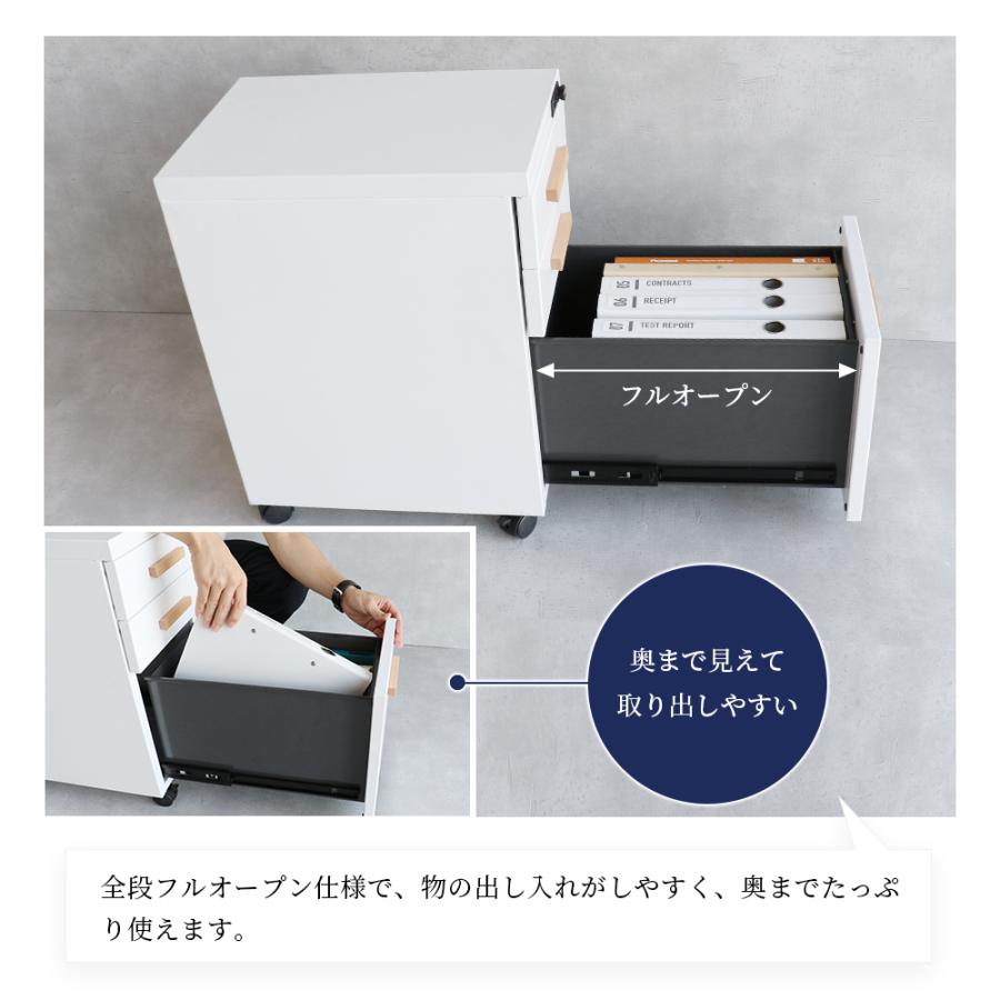 デスクワゴン キャスター付き 3段 完成品 オフィスワゴン 金属製 デスク収納 スチール製  ブラック ホワイト デスクキャビネット デスク収納 オフィス収納 | ブランド登録なし | 11