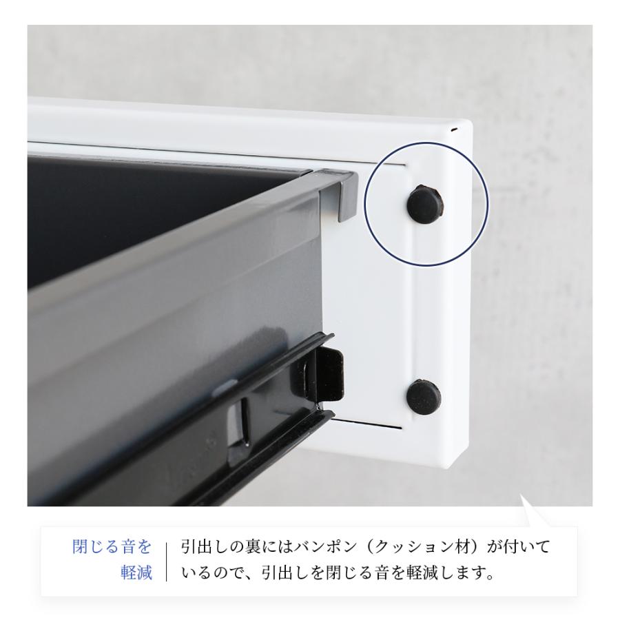 デスクワゴン キャスター付き 3段 完成品 オフィスワゴン 金属製 デスク収納 スチール製  ブラック ホワイト デスクキャビネット デスク収納 オフィス収納 | ブランド登録なし | 16