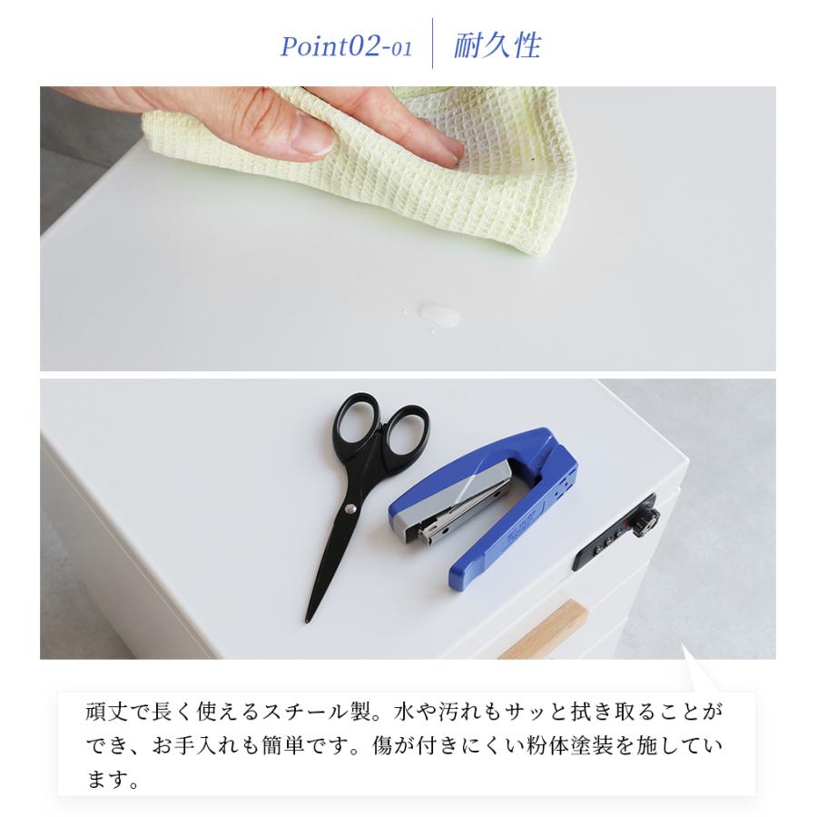 デスクワゴン キャスター付き 3段 完成品 オフィスワゴン 金属製 デスク収納 スチール製  ブラック ホワイト デスクキャビネット デスク収納 オフィス収納 | ブランド登録なし | 09