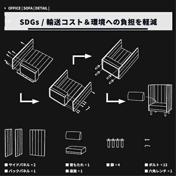 ブースソファ 応接用ソファ パネル付き ハイバック ブースタイプ 集中 パーソナルソファ ソファー ロビー オフィス 間仕切り 事務所 個室 仕切り ブース グレー | ブランド登録なし | 18