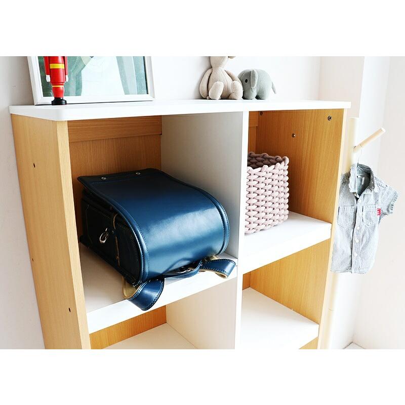 ランドセルラック ナチュラル 本棚 ラック 木製 子ども部屋 収納ラック 見せる収納 北欧 カントリー 和モダン レトロ おしゃれ シンプル 木目 リビング | ブランド登録なし | 12