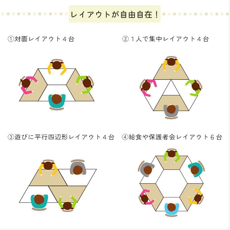 台形型テーブル 学校用テーブル 学習テーブル 勉強テーブル キッズスペース ナチュラル ホワイト ソファーテーブル コンパクト 省スペース かわいい 北欧 児童用 | ブランド登録なし | 10