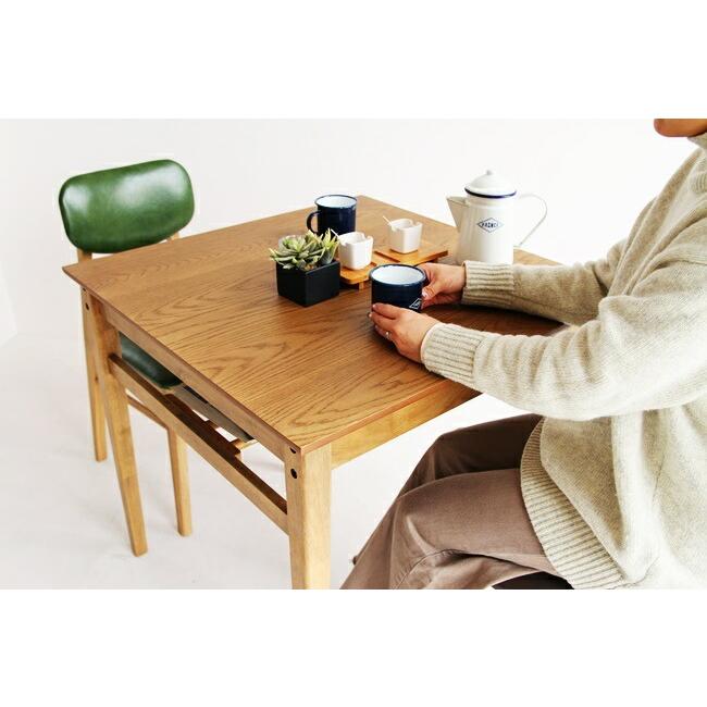 ダイニングテーブル 2人用 75cm 正方形 木製 食卓テーブル 食卓机 机 食事 レトロ 木目 ナチュラル おしゃれ ダイニング 北欧 |  | 10