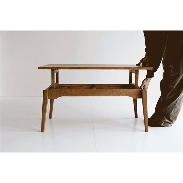 リビングテーブル センターテーブル 高さ調節 幅91cm ソファテーブル ローテーブル 座卓 高さ調整 長方形 木製 ナチュラル おしゃれ 北欧 カントリー 和モダン | ブランド登録なし | 16