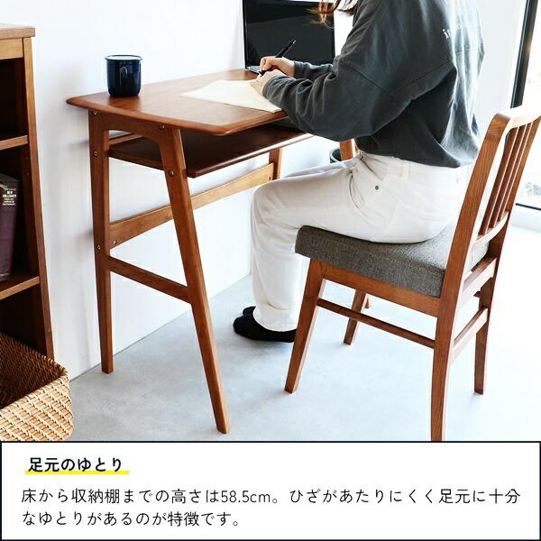 デスク パソコンデスク 書斎机 幅90cm コンパクト おしゃれ 木製 和風 ブラウン 北欧 モダン 省スペース レトロ PCデスク シンプル 在宅ワーク 天然木  木目 | ブランド登録なし | 12