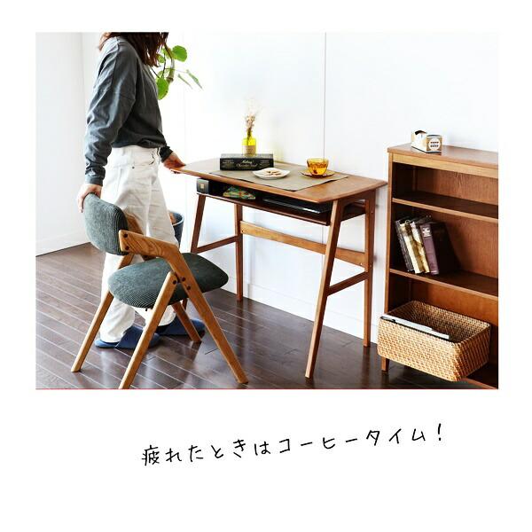 デスク パソコンデスク 書斎机 幅90cm コンパクト おしゃれ 木製 和風 ブラウン 北欧 モダン 省スペース レトロ PCデスク シンプル 在宅ワーク 天然木  木目 | ブランド登録なし | 01