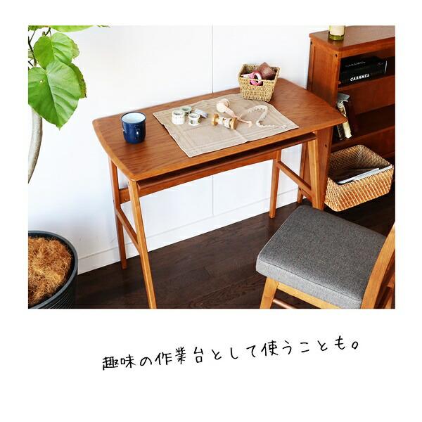 デスク パソコンデスク 書斎机 幅90cm コンパクト おしゃれ 木製 和風 ブラウン 北欧 モダン 省スペース レトロ PCデスク シンプル 在宅ワーク 天然木  木目 | ブランド登録なし | 02